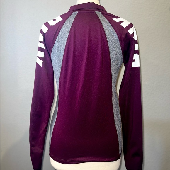PINK VICTORIA’S SECRET Ultimate Maroon & Grey Half-Zip Athletic Pullover Jacket - Picture 10 of 11